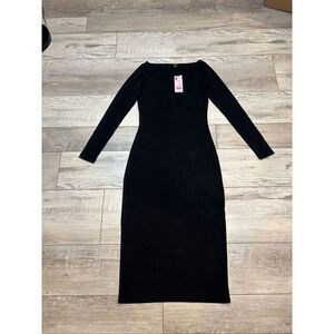 Wild Fable black straight bodycon midi dress size XS